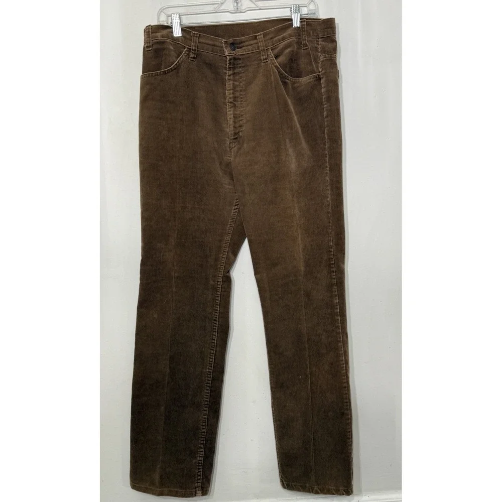 Vintage Levis 519 Corduroy Pants Mens 36x31 Brown Straight USA  1980s Pleated